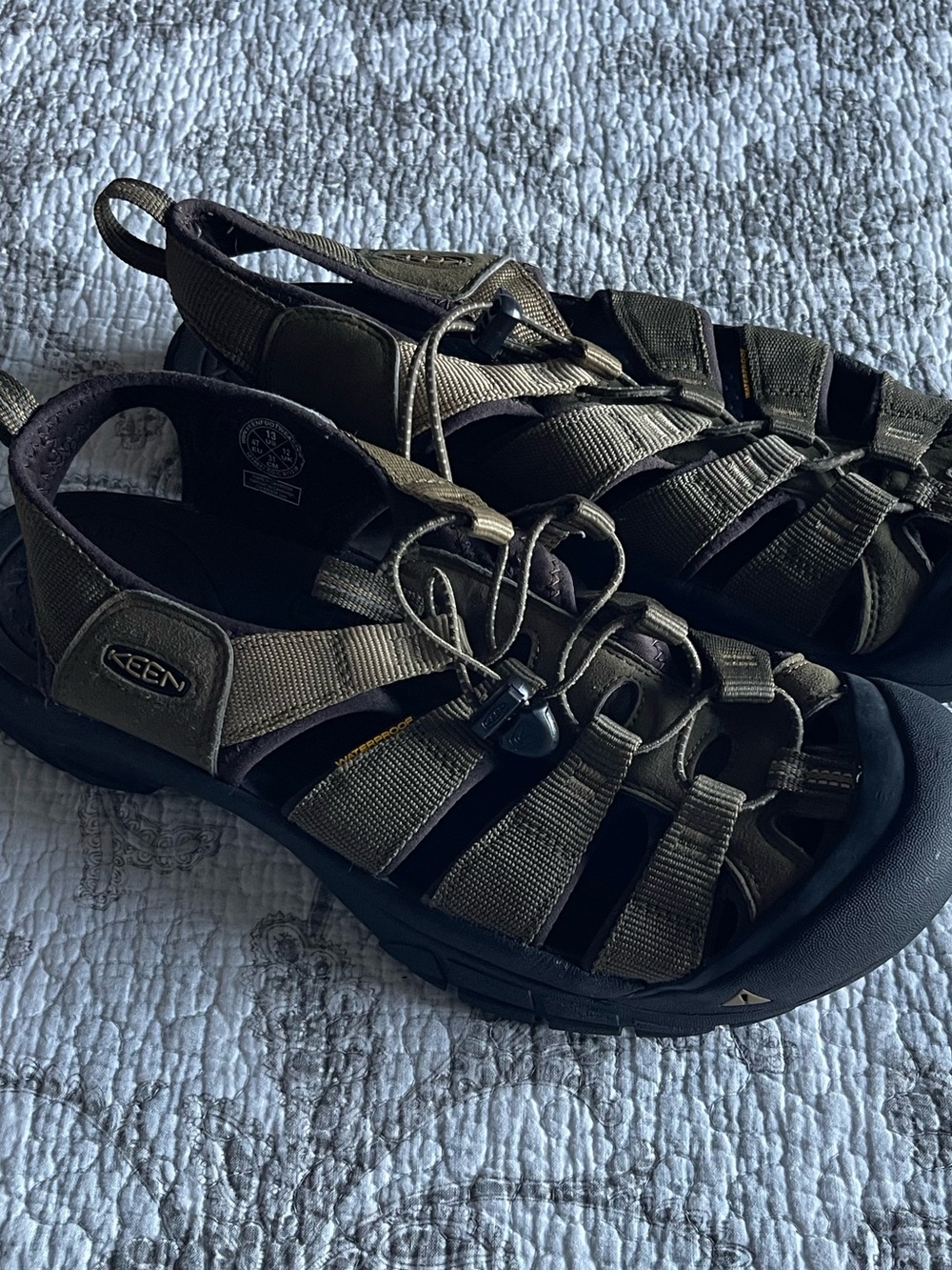 Keen Men's Olive and Black Closed-Toe Hiking Sandals